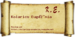 Kolarics Eugénia névjegykártya